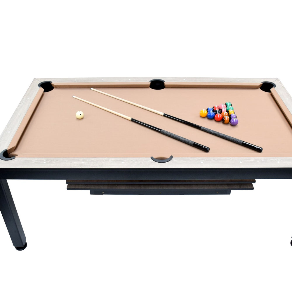 
                  
                    NORTH Table de billard/table à manger combinée Essence noir/chêne 7 pieds
                  
                