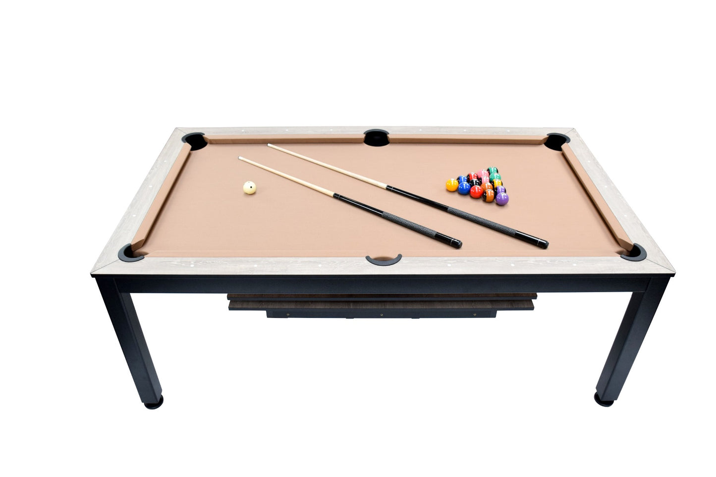
                  
                    NORTH Table de billard/table à manger combinée Essence noir/chêne 7 pieds
                  
                