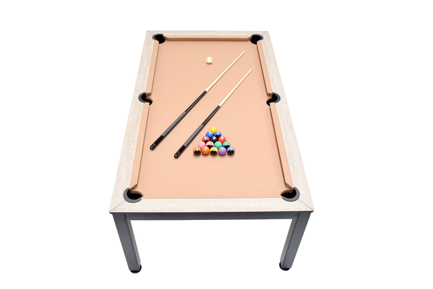 
                  
                    NORTH Table de billard/table à manger combinée Essence noir/chêne 7 pieds
                  
                