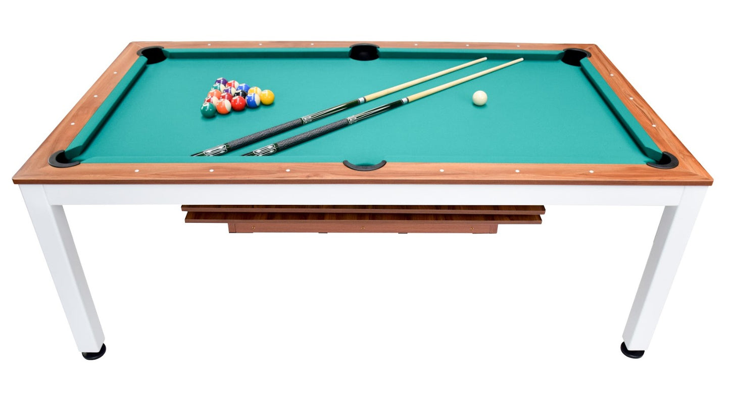 
                  
                    NORTH Table de billard / table de salle à manger combinée 7 pieds Essence blanc / noyer
                  
                