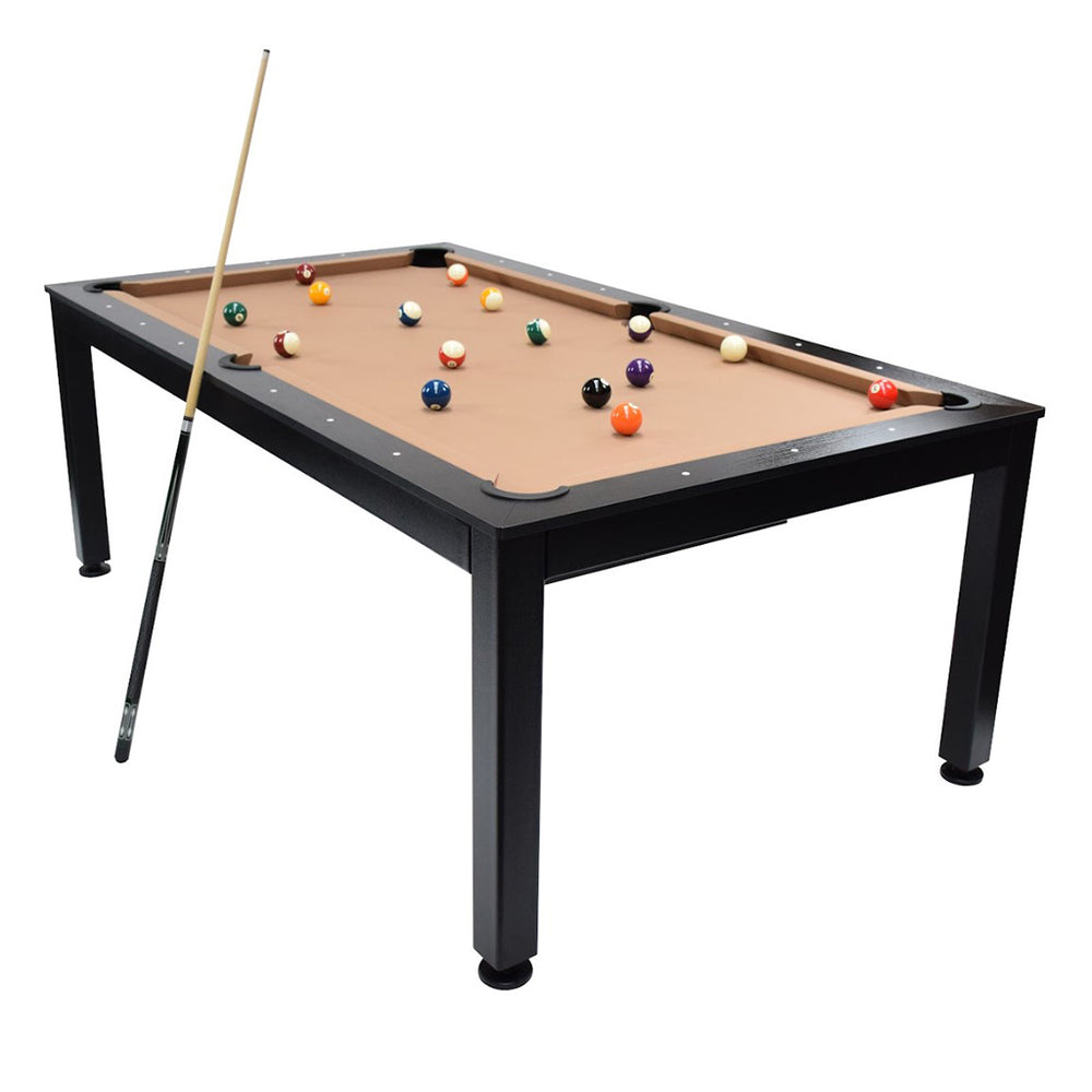 NORTH Table de billard / table de salle à manger combinée Essence noir / noir 7 pieds