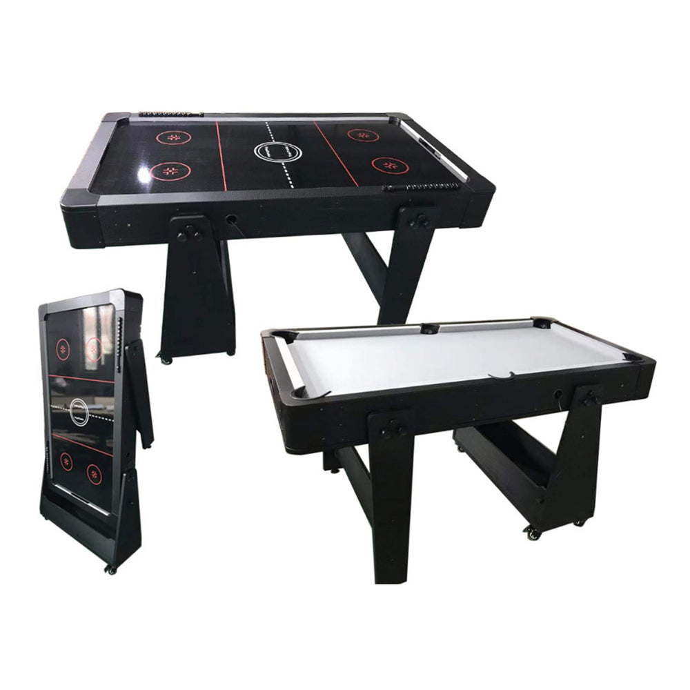 NORTH Table supérieure Airhockey/Billard Twist 2en1 Gris/Noir 5FT 